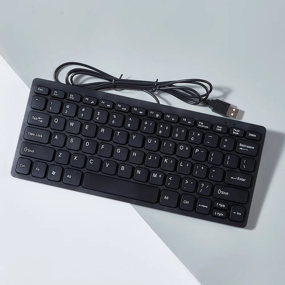 Ultra Thin USB 2.0 Wired Keyboard Mini 78 Keys Multimedia