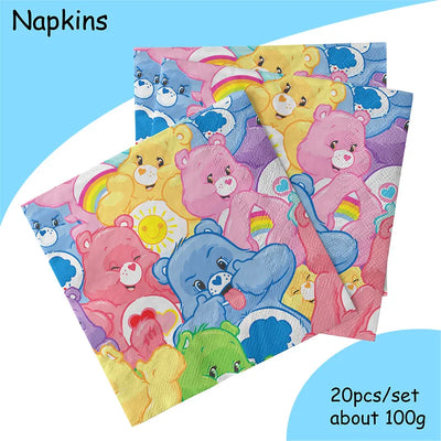 Miniso Care Bear Birthday Party Supplies Set - Smarsty