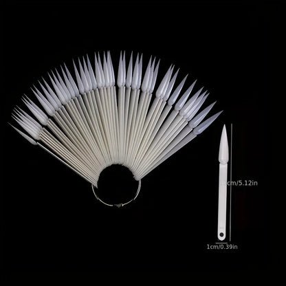 50Pcs Clear Nail Sample Sticks for Art Practice - Smarsty