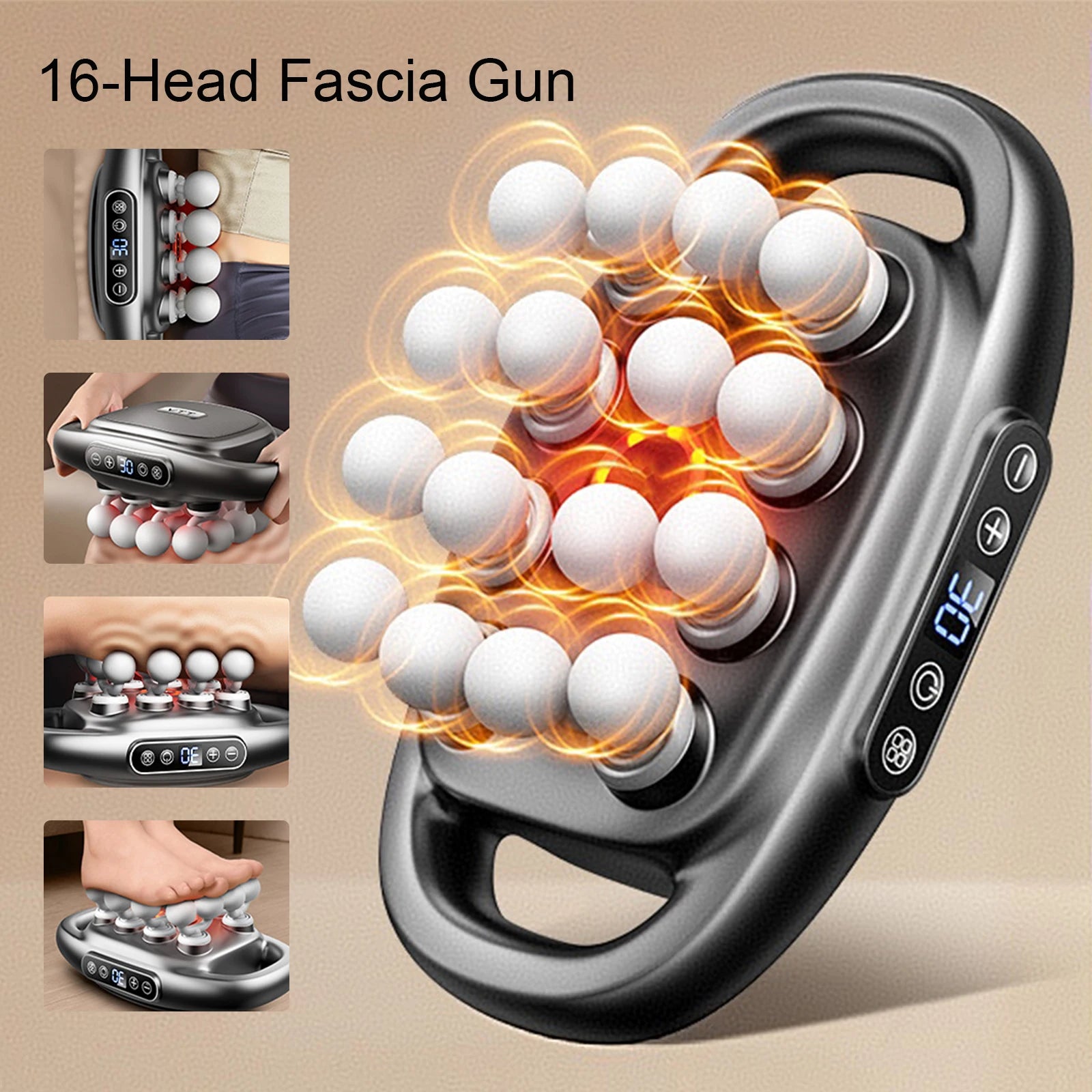 16-Head Fascia Gun High-Frequency Vibration Body Massage Gun Back and Waist Massager Neck Shoulder Massager Muscle masajeador - Smarsty