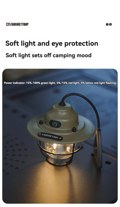 Shine Trip Outdoor Retro Smalldroplight, Campsite Lamp, Atmosphere Lamp, USB Charging Tent Light, LED Camping Hangling Lamp by Smarsty