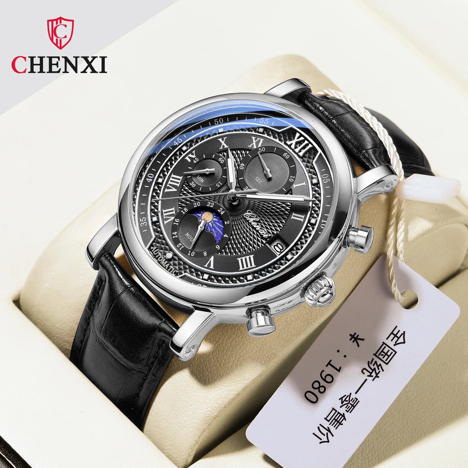Chenxi Leather Chronograph Quartz Watch for Men - Smarsty