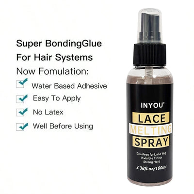 100ML Lace Wig Melting And Holding Spray Strong Natural Finish Wig Adhesive Glue for Lace Front Melt Super Hold Hair Spray - Smarsty
