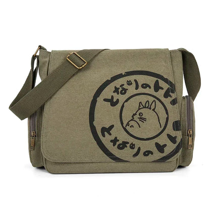 Vintage Cartoon Canvas Messenger Bag Women Large Capacity - Smarsty