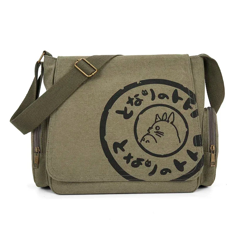 Vintage Cartoon Canvas Messenger Bag Women Large Capacity - Smarsty