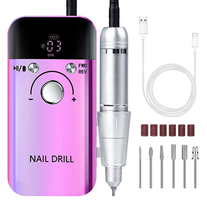 45000RPM Portable Nail Drill Machine for Low Noise Manicure - Smarsty