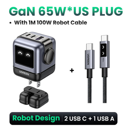65W GaN Charger With PD3.0 PPS Fast Charge Compact Travel - Smarsty