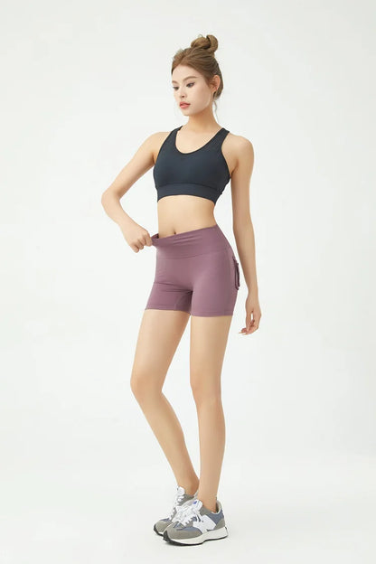 Peach Butt Fitness Shorts Women's Exercise Three-Quarter Pants Cargo Air Dry Pocket Yoga  Tight  Lift Summer - Smarsty