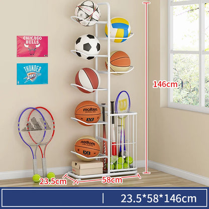 Indoor Children Basketball Storage Rack Put Ball Football Storage Basket Placed Rack Kindergarten Volleyball Stand Holder Space by Smarsty