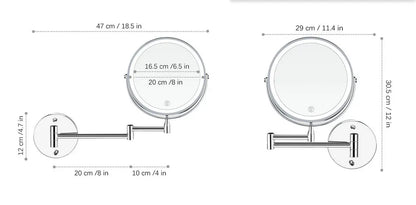 8 Inch USB Rechargeable Shower Mirror with LED Lights - Smarsty