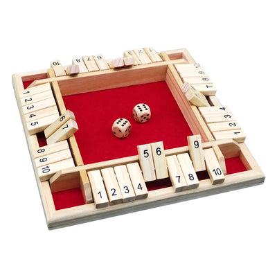 Arithmetic Dice Board Game Four-Sided Flip Card Games Box Dice Toys Wooden Flaps Dices 4 Players Party Number Game Board Games - Smarsty