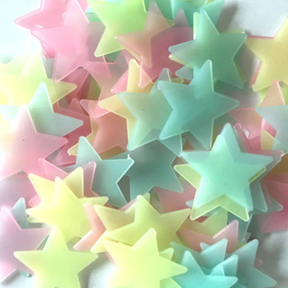Fluorescent Glow in the Dark Stars Wall Stickers for Kids - Smarsty