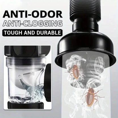 Flip Top Anti-Odor Drain Pipe Set for Kitchen and Bathroom - Smarsty