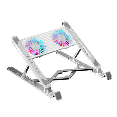 Laptop Cooling Pad with 2/4 Fans Foldable Notebook Stand RGB Silent Gaming Laptop Cooler Fan 7 Height for 11-17.3 Inch Notebook - Smarsty