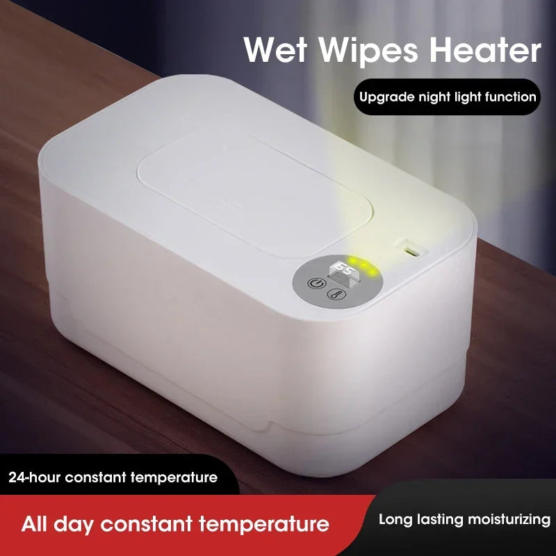 Baby Wipe Warmer Heater with LED Display Wet Towel Dispenser Portable USB Charge Baby Wipe Warmer Napkin Heating Box Home/Car - Smarsty