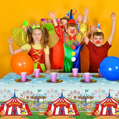 Plim Clown Disposable Tablecloths for Kids Parties - Smarsty