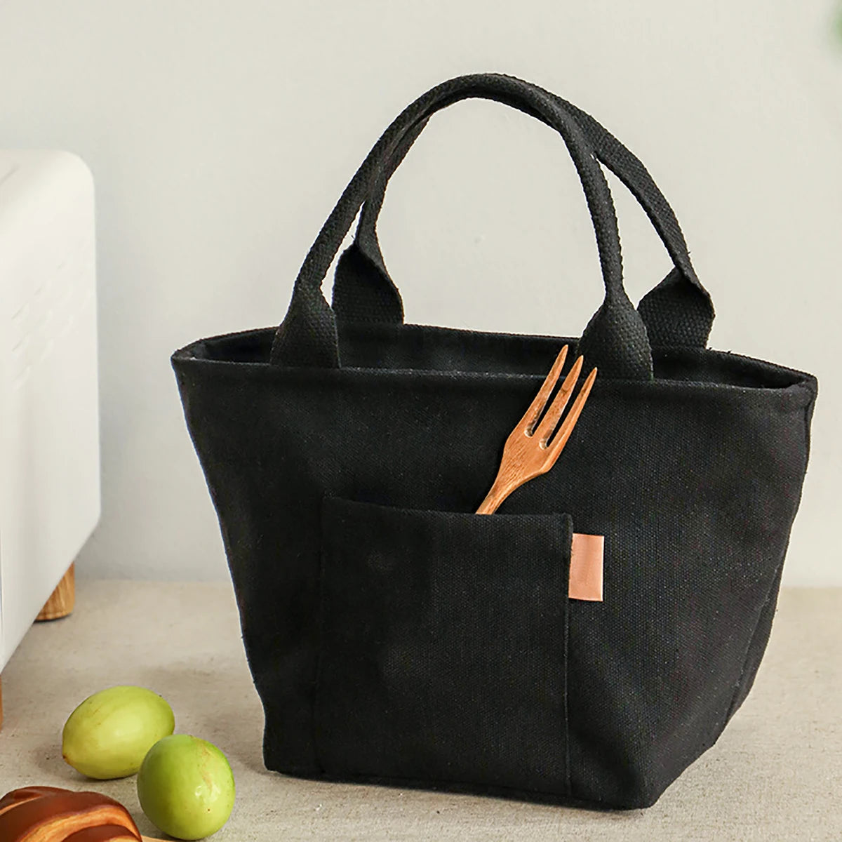 Canvas Insulated Lunch Bag With Zipper Travel Easy Clean - Smarsty