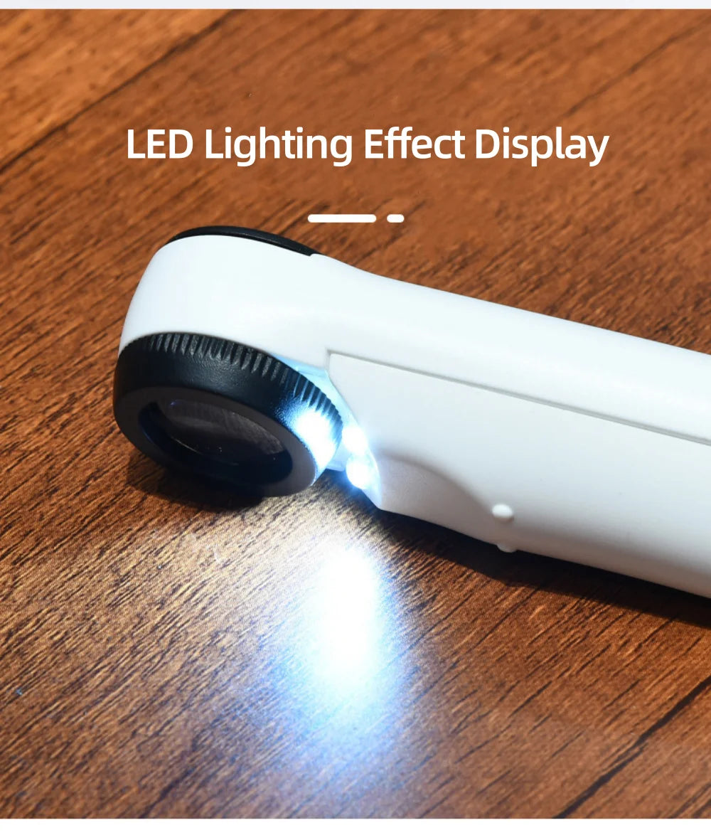 40X Handheld Magnifier With LED Lights for Clear Identification - Smarsty
