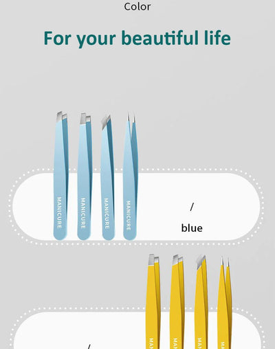 Colorful Stainless Steel Eyebrow Tweezers for Precision Hair Removal - Smarsty