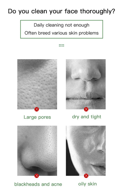 Face Clean Mask Green Tea Cleansing Stick Mask Shrink pores Deep Blackhead Remover facial Cleansing Moisturizing Mask 40g - Smarsty