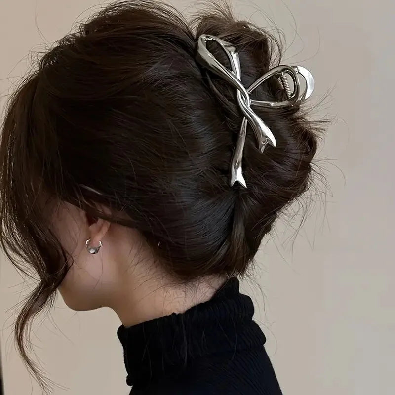 Korean Geometric Metal Hair Clip Durable Alloy Claw - Smarsty