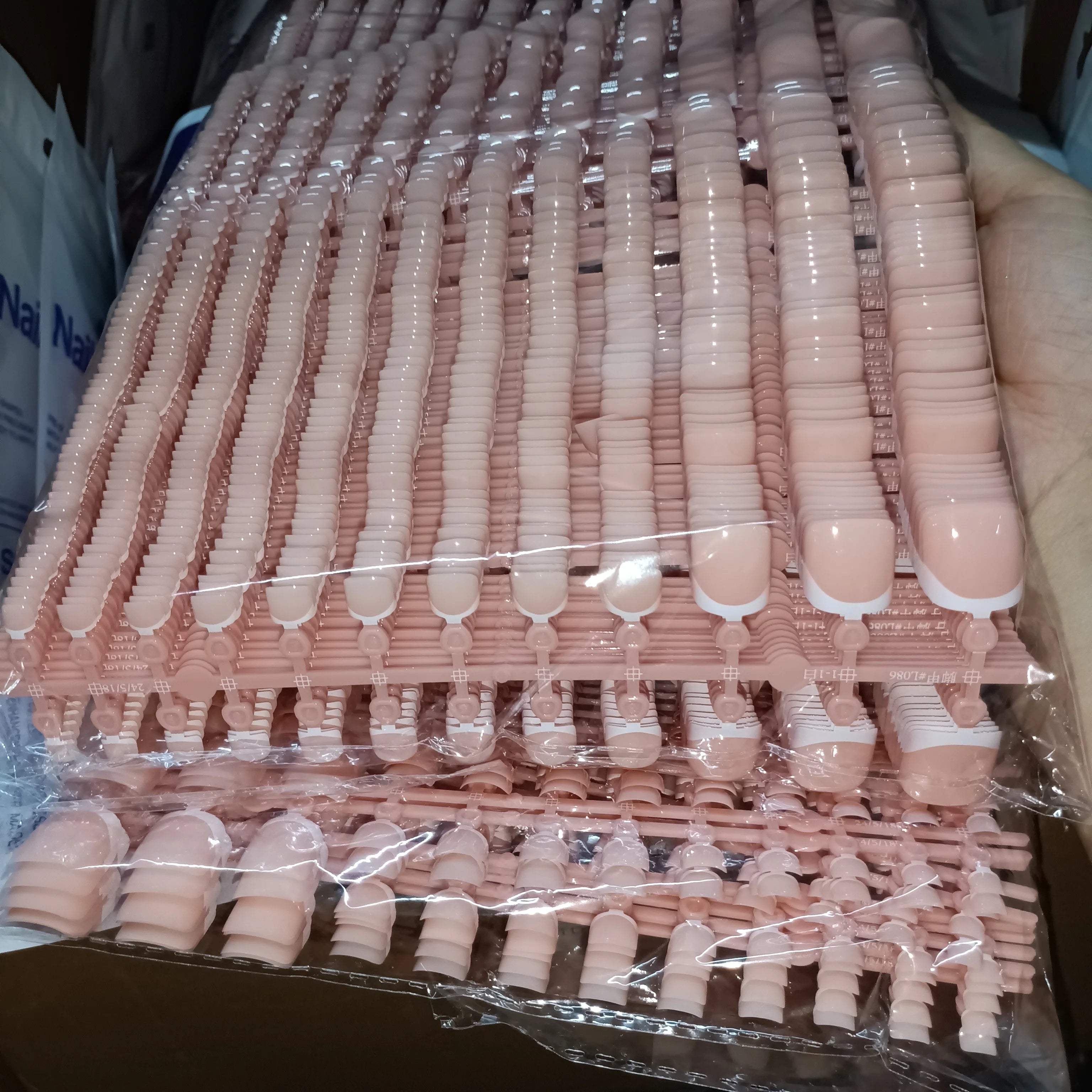 120 Pieces Pink Square Toe Nail Tips Full Cover Extensions - Smarsty