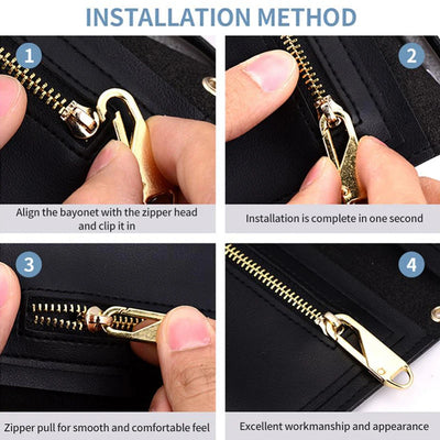 5pcs Universal Replacement Zipper Slider Metal Alloy Removal Zipper Puller Luggage Bag Zip Head DIY Craft Sewing Tool Repair Kit - Smarsty