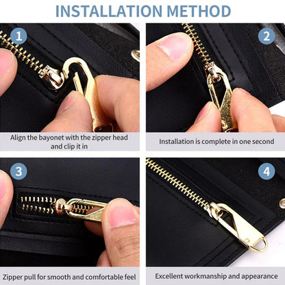 5pcs Universal Replacement Zipper Slider Metal Alloy Removal Zipper Puller Luggage Bag Zip Head DIY Craft Sewing Tool Repair Kit - Smarsty