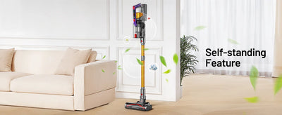 Kissof S17 Pro 550W/55KPA Cordless Vacuum Cleaner, 60Mins  Self-Standing Vacuum Cleaners for Home, Anti-Tangle Stick Vacuum - Smarsty