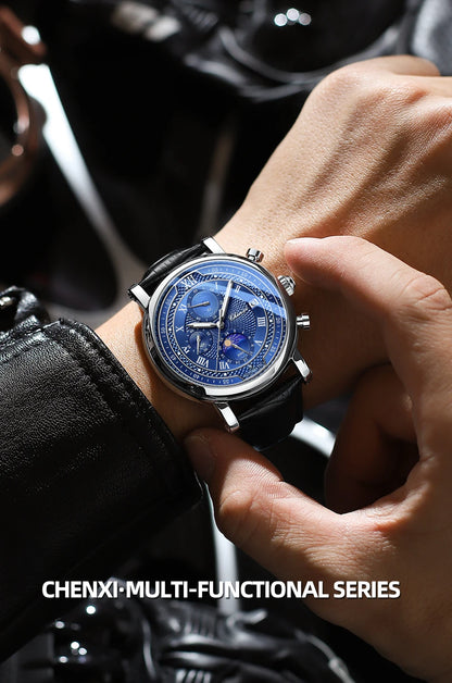 Chenxi Leather Chronograph Quartz Watch for Men - Smarsty