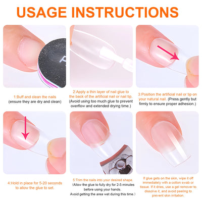 Twoing Waterproof Liquid Nail Adhesive,Long-Lasting & Fast-Drying, Formaldehyde-Free, Compatible with Acrylic Nails Fake Nails - Smarsty