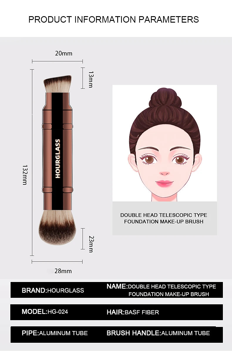 Hourglass No 26 Double Head Retractable Foundation Brush - Smarsty