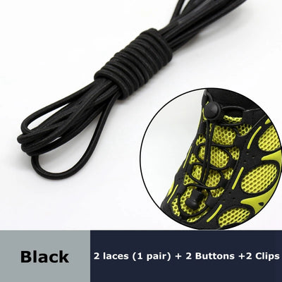 Round Elastic Shoelaces Suitable For Various Shoe Accessories No Tie Shoelace Fixed Stretching Locking Lazy laces 1 Pair - Smarsty