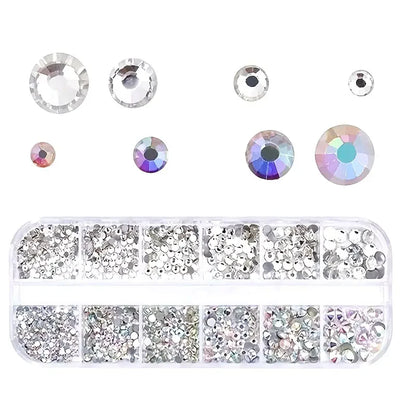 Boxed 3D Flat Back Nail Rhinestones Kit for DIY Manicure - Smarsty