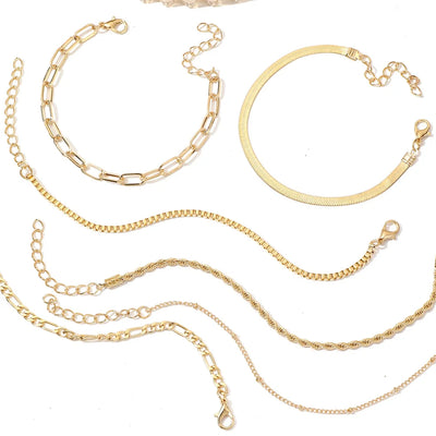 Bohemian Multi-Layer Snake Chain Bracelet Set - Smarsty