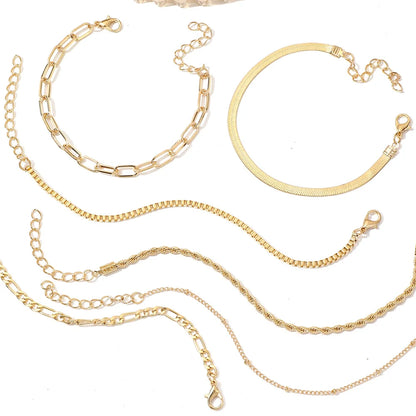 Bohemian Multi-Layer Snake Chain Bracelet Set - Smarsty