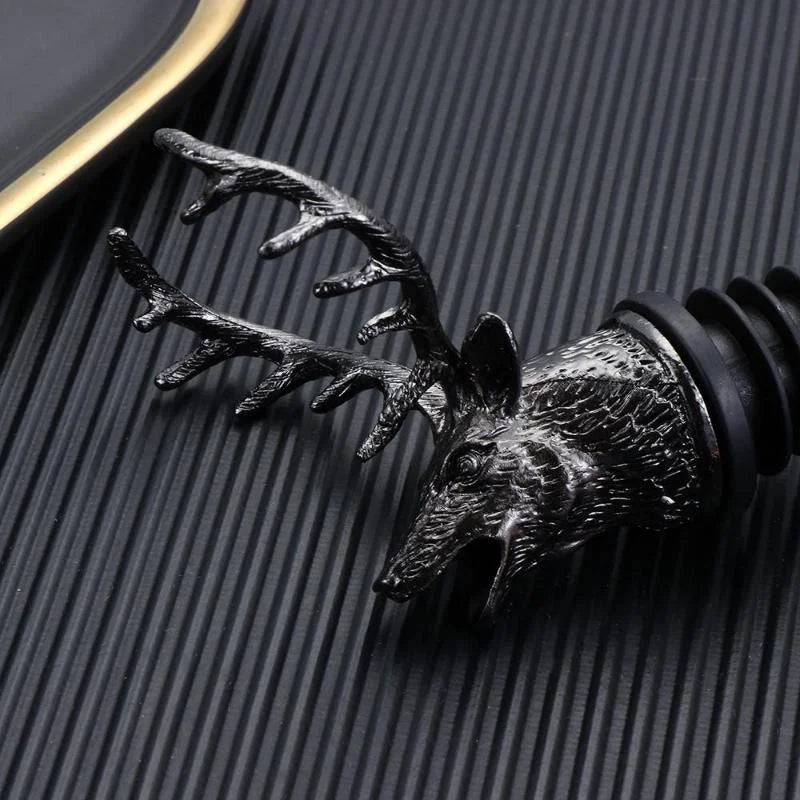 Zinc Alloy Deer Head Wine Pourer and Stopper - Smarsty