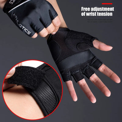 1Pair Breathable Cycling Gloves Workout Gym Gloves for Men Women Weight Lifting Fingerless Gloves Training Exercise Fitness by Smarsty