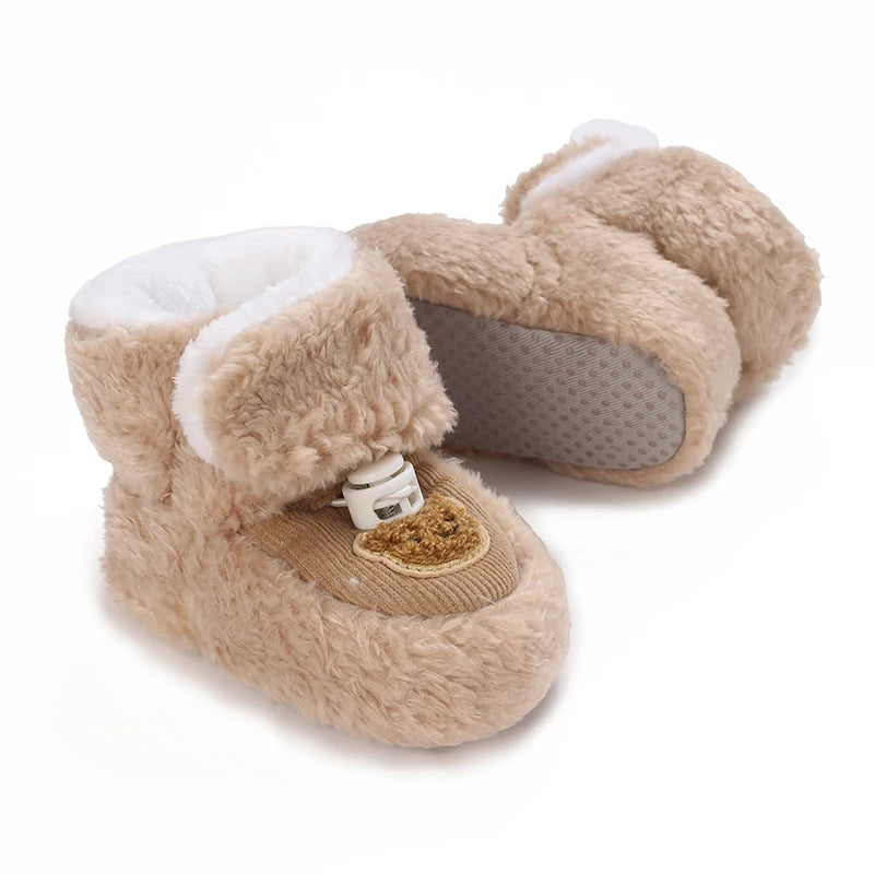 Soft Soled Bear Baby Snow Boots Warm Plush First Walkers - Smarsty