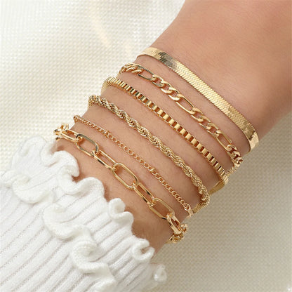 Bohemian Multi-Layer Snake Chain Bracelet Set - Smarsty
