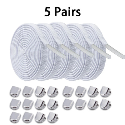 No Tie Elastic Shoe Laces One Size Fits All Adult and Kids Shoes Shoelaces for Sneakers Shoelace Tieless Flat Expand Shoestrings - Smarsty