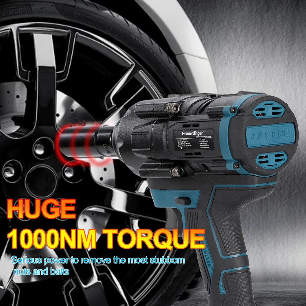 Heimerdinger 18V Brushless Cordless Impact Wrench 1000NM Torque - Smarsty