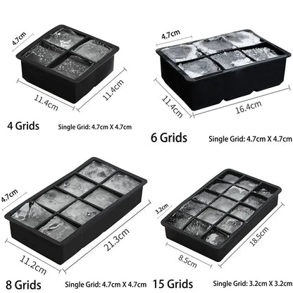 Large Food Grade Silicone Ice Cube Tray Mold - Smarsty