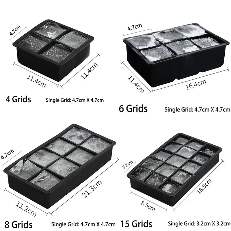 Large Food Grade Silicone Ice Cube Tray Mold - Smarsty