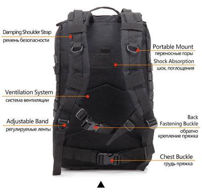 30/50L Tactical Backpacks Man Traveling Bags Survival Outdoor 3P Assault Pack EDC Molle Pack hiking Trekking Hunting Bag - Smarsty