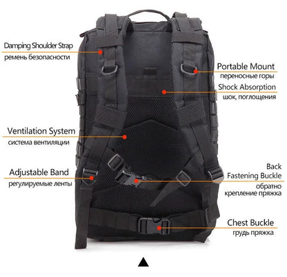 30/50L Tactical Backpacks Man Traveling Bags Survival Outdoor 3P Assault Pack EDC Molle Pack hiking Trekking Hunting Bag - Smarsty
