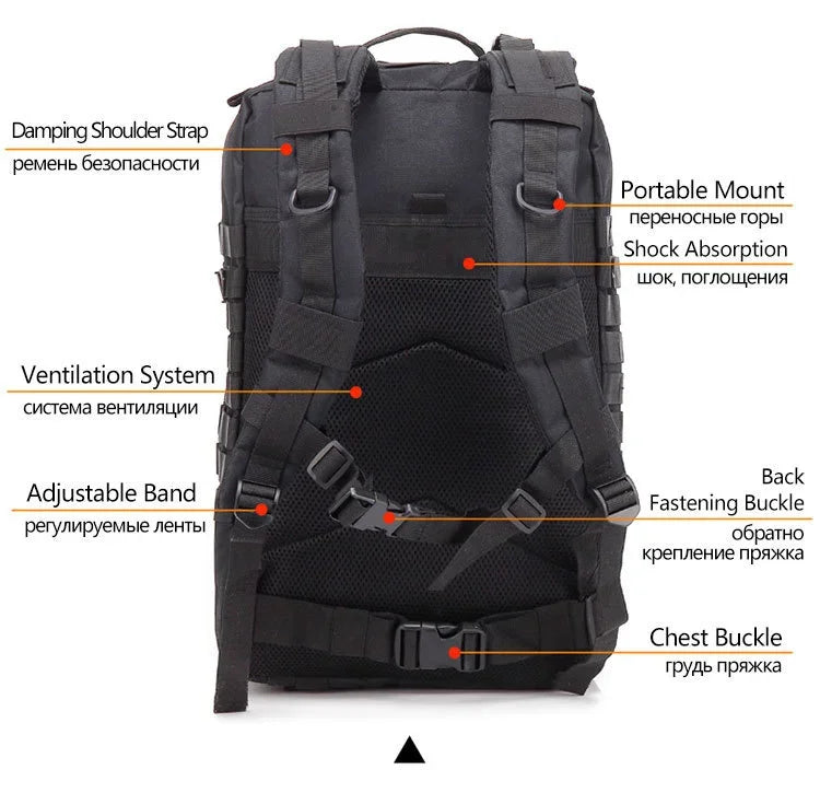 30/50L Tactical Backpacks Man Traveling Bags Survival Outdoor 3P Assault Pack EDC Molle Pack hiking Trekking Hunting Bag - Smarsty