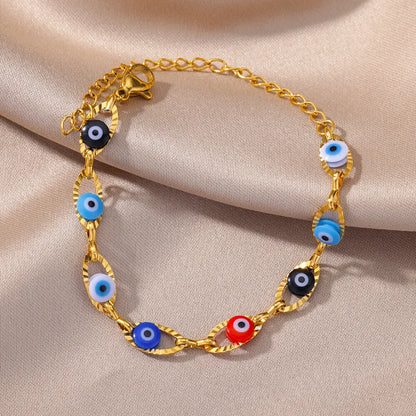 Gothic Rainbow Evil Eye Bracelet for Women - Smarsty