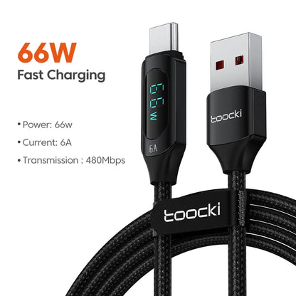 Toocki Type C to Type C Cable 100W PD Fast Charging Charger USB C to USB C Display Cable For Xiaomi POCO F3 Realme Macbook iPad - Smarsty