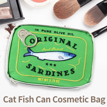 Canned Sardines Style Storage Bag Cute Bath Travel Bag Creative Portable Fashion Zipper Multi-function Soft for Weekend Vacation - Smarsty